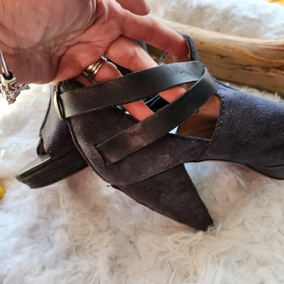 All Saints portia clog style heels gray suede