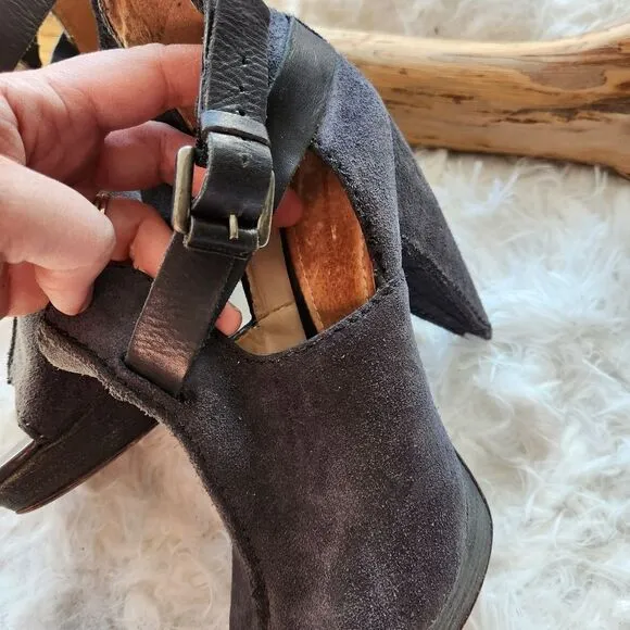 All Saints portia clog style heels gray suede