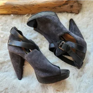 All Saints portia clog style heels gray suede