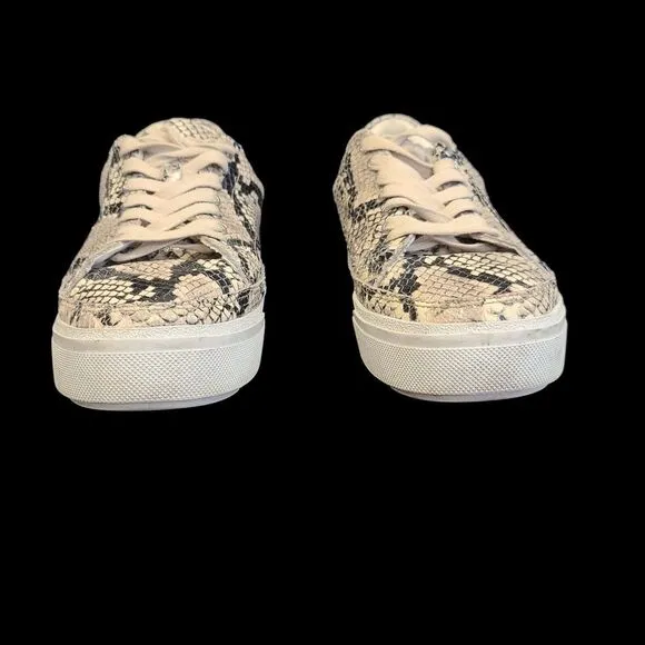 AllSaints Trish 40 Womens Size‎ 9 Shoes Brown White Snakeskin Low Top Sneakers