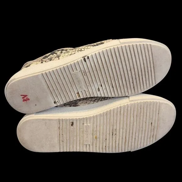 AllSaints Trish 40 Womens Size‎ 9 Shoes Brown White Snakeskin Low Top Sneakers