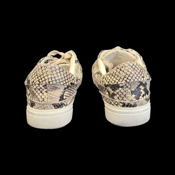 AllSaints Trish 40 Womens Size‎ 9 Shoes Brown White Snakeskin Low Top Sneakers