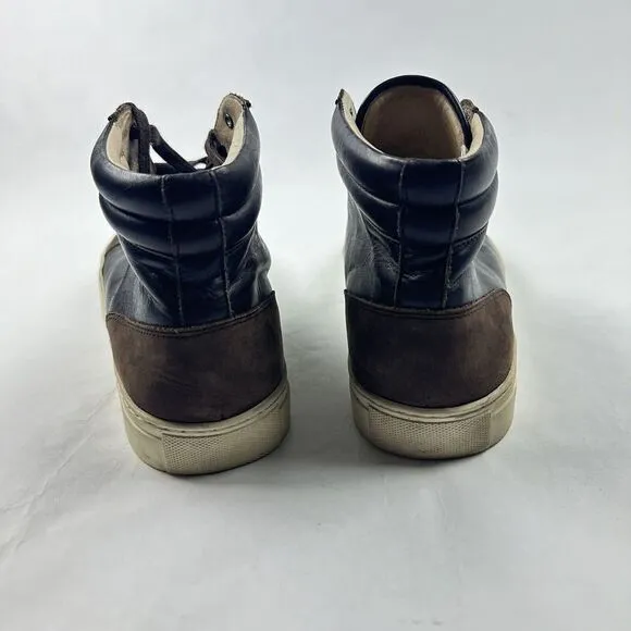 Alphakilo Shoes Mens 12‎ High-Top Leather Sneaker Brown Made in Portugal