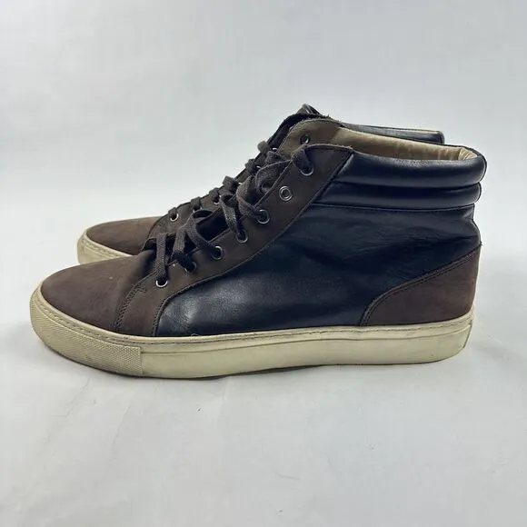 Alphakilo Shoes Mens 12‎ High-Top Leather Sneaker Brown Made in Portugal