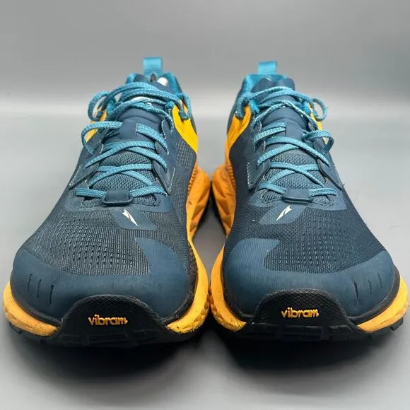 Altra Olympus 4 Men's 10.5 Blue Yellow Lace-Up Low Top Running Athletic Sneakers
