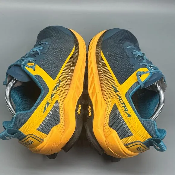 Altra Olympus 4 Men's 10.5 Blue Yellow Lace-Up Low Top Running Athletic Sneakers