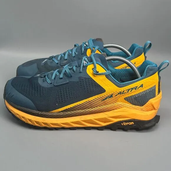 Altra Olympus 4 Men's 10.5 Blue Yellow Lace-Up Low Top Running Athletic Sneakers