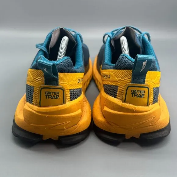 Altra Olympus 4 Men's 10.5 Blue Yellow Lace-Up Low Top Running Athletic Sneakers