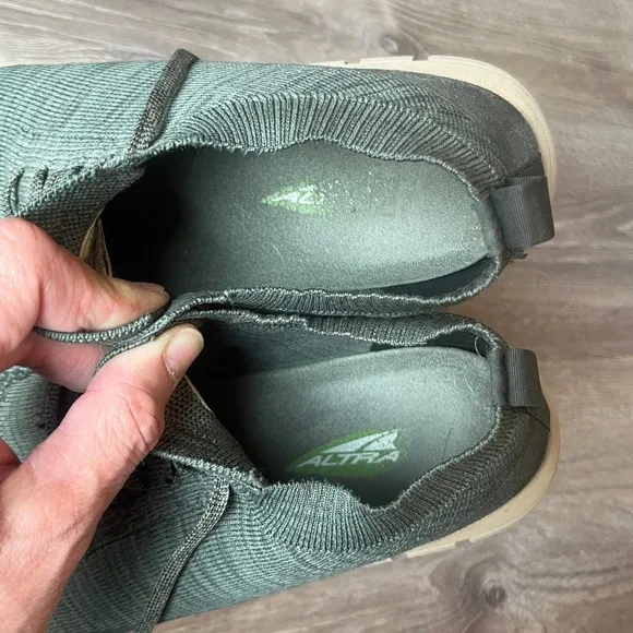 Altra Vali Knit Casual Road Walking Shoes Olive Green Tan Mens 10 UK 9 EU 44