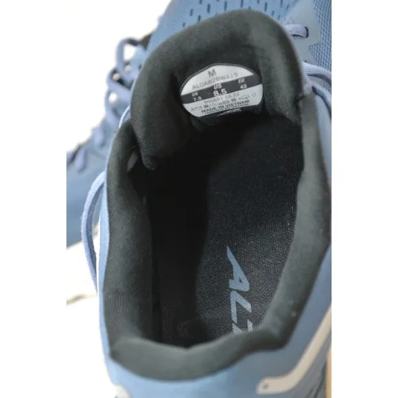 Altra Via Olympus Mens Size 8.5 Blue White Black Athletic Running Shoes Sneakers