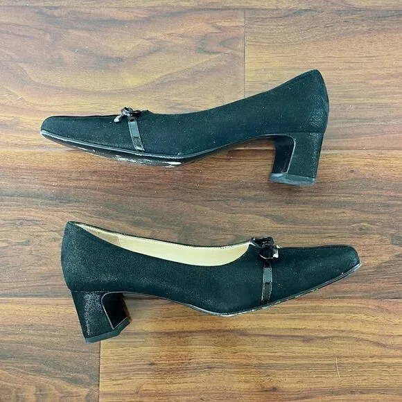 Amalfi Rangoni Luke Pump Low Block Heels Shoes With Bow