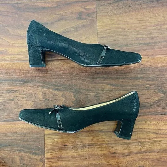 Amalfi Rangoni Luke Pump Low Block Heels Shoes With Bow
