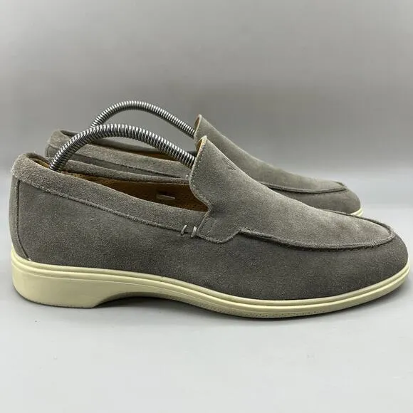 Amberjack The Loafer Men's Size 8 M Gray Suede Low Top Comfort Slip On Shoes