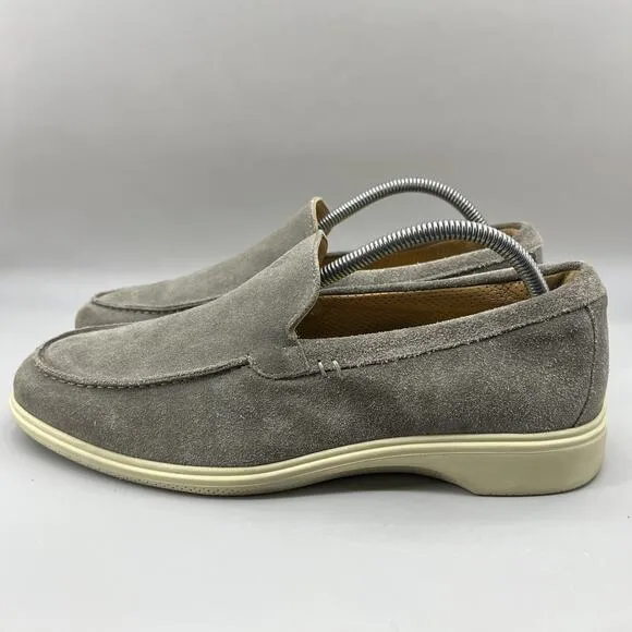 Amberjack The Loafer Men's Size 8 M Gray Suede Low Top Comfort Slip On Shoes