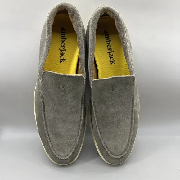 Amberjack The Loafer Men's Size 8 M Gray Suede Low Top Comfort Slip On Shoes