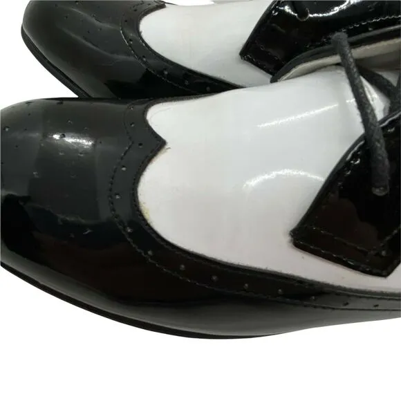 Andrew Fezza Oxford Shoes Men's White Black All Man Made Lace Up Dapper Size 6