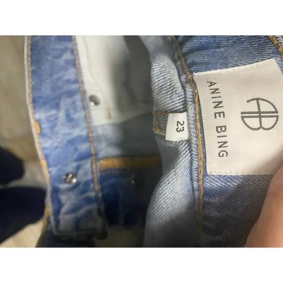 Anine Bing Sonya Jeans Classic Blue Size 23