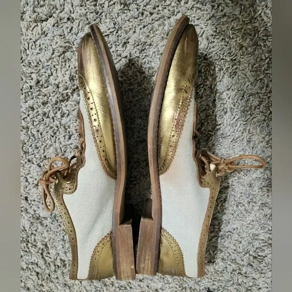Anthropologie miss Albright Curricula cutout oxford’s bronze shoes size 9
