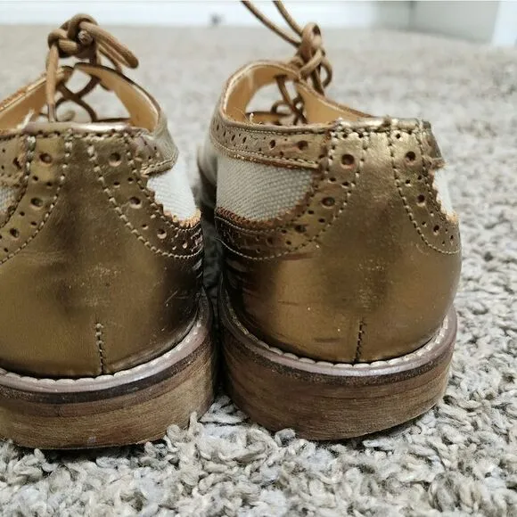 Anthropologie miss Albright Curricula cutout oxford’s bronze shoes size 9
