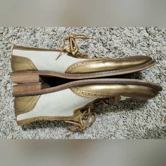 Anthropologie miss Albright Curricula cutout oxford’s bronze shoes size 9