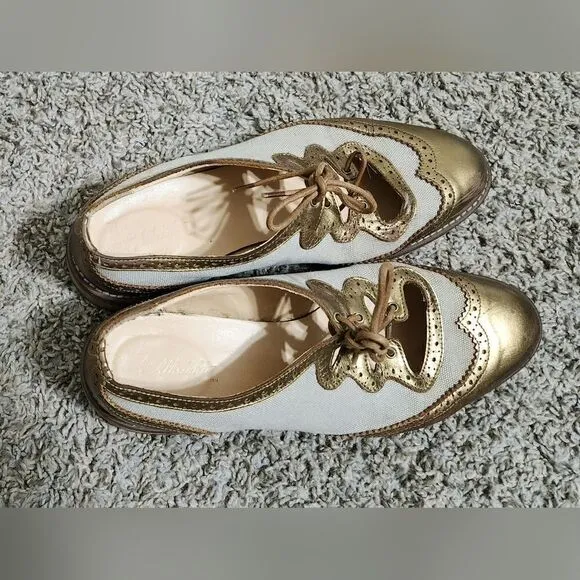 Anthropologie miss Albright Curricula cutout oxford’s bronze shoes size 9