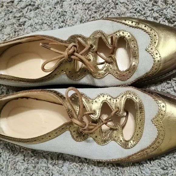 Anthropologie miss Albright Curricula cutout oxford’s bronze shoes size 9