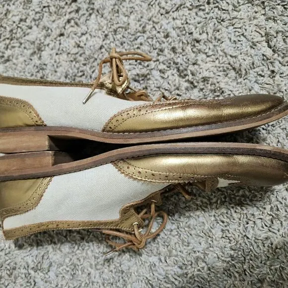 Anthropologie miss Albright Curricula cutout oxford’s bronze shoes size 9