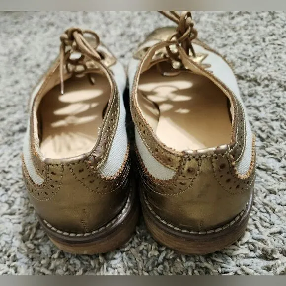 Anthropologie miss Albright Curricula cutout oxford’s bronze shoes size 9
