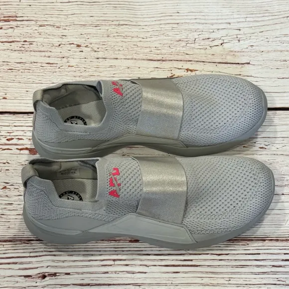 APL Techloom Bliss Slip-On Running Shoes in Gray/Pink Sz 9.5