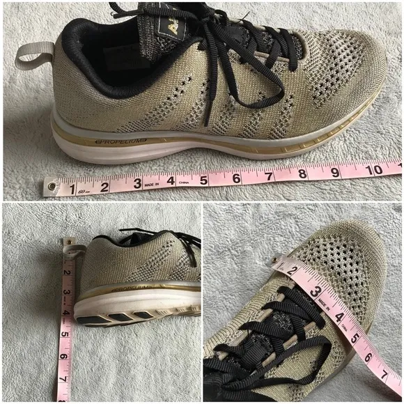 APL Techloom Pro Sneaker Metallic Silver Gold Knit