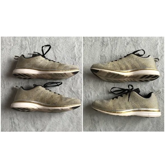 APL Techloom Pro Sneaker Metallic Silver Gold Knit