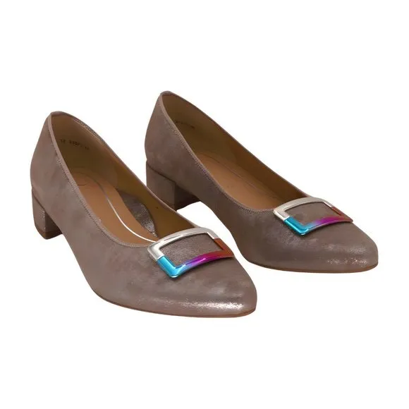 ara Taupe Paley Suede Pumps Womens Shoes, TAUPE GLAMOURKID, Size 10