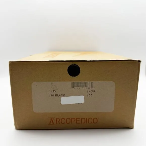 Arcopedico Womens L19 Boots EU 35 US 5 Black Vegan Leather Water Resistant NIB