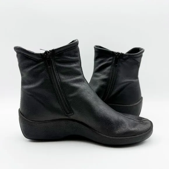 Arcopedico Womens L19 Boots EU 35 US 5 Black Vegan Leather Water Resistant NIB