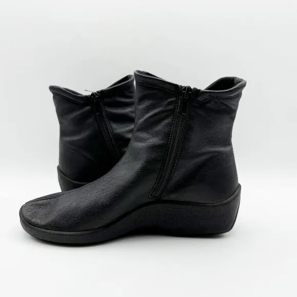 Arcopedico Womens L19 Boots EU 35 US 5 Black Vegan Leather Water Resistant NIB