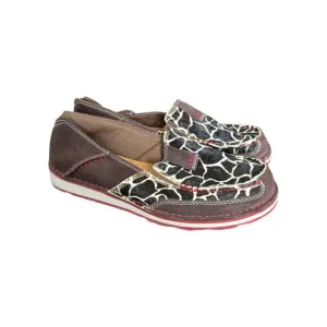 Ariat Cruiser Slip On Shoes Cow Animal Print Brown Womens 7 Western Southwestern