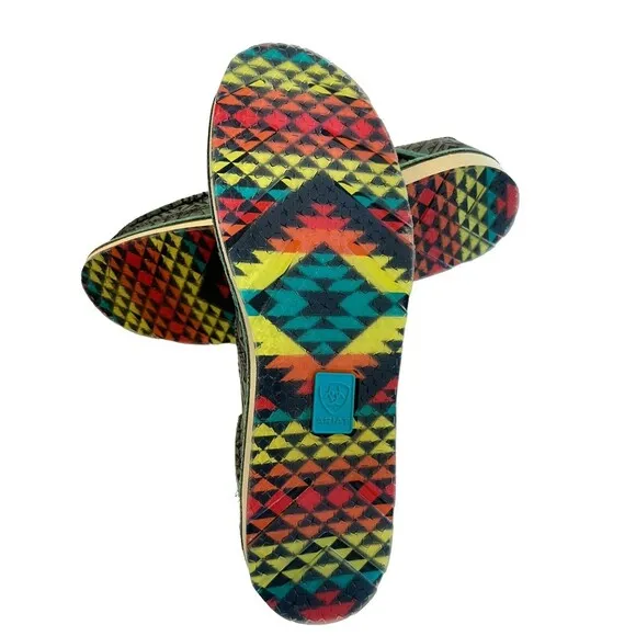 Ariat Cruiser Turquoise Blanket Emboss Slip On Loafer Shoes Sz 8.5 NEW  10046921