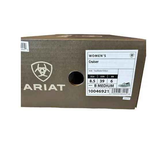 Ariat Cruiser Turquoise Blanket Emboss Slip On Loafer Shoes Sz 8.5 NEW  10046921