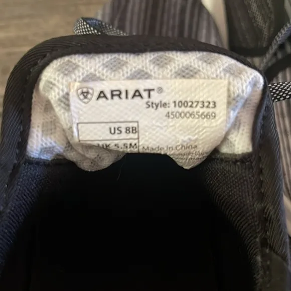 Ariat Fuse Gray Black Stripe All Terrain Running Sneakers Shoes Women’s 8