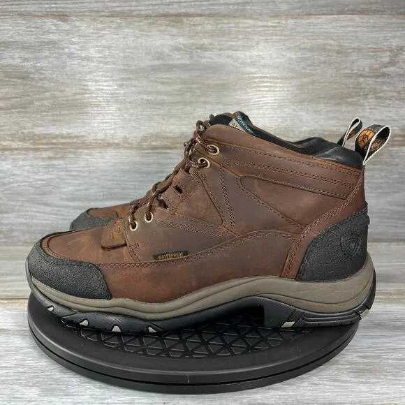 Ariat Men's Copper Brown Leather Waterproof Terrain Hiking Boots Size 7.5
