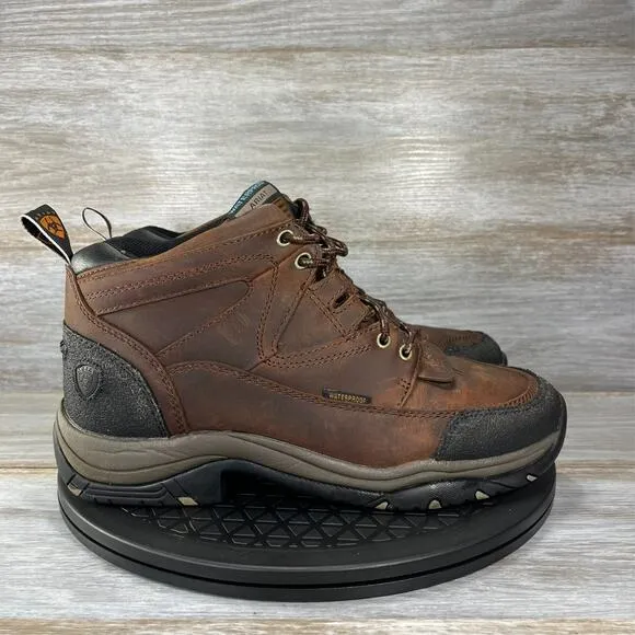 Ariat Men's Copper Brown Leather Waterproof Terrain Hiking Boots Size 7.5