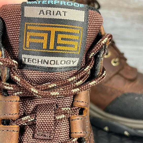 Ariat Men's Copper Brown Leather Waterproof Terrain Hiking Boots Size 7.5