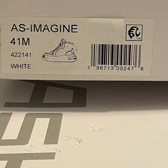 ASH Imagine Lace Up High Top Platform Sneakers in White US Size 10 EU Size 41