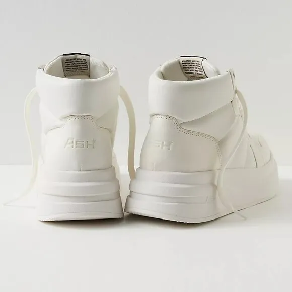 ASH Imagine Lace Up High Top Platform Sneakers in White US Size 10 EU Size 41