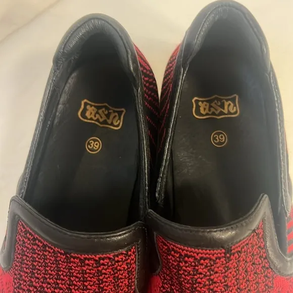 ASH red and black breathable slip on sneaker shoe in size 8