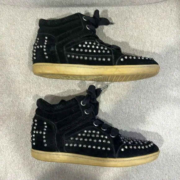 Ash studded stud high top black shoes