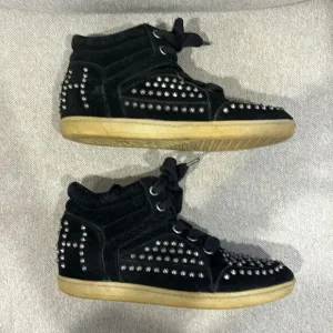 Ash studded stud high top black shoes