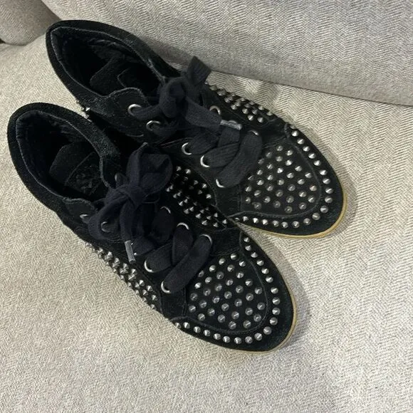 Ash studded stud high top black shoes