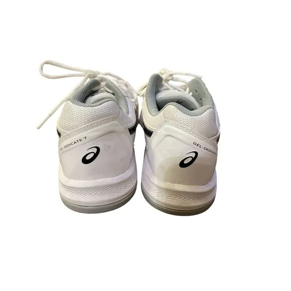 ASICS Gel-Dedicate 7 Tennis Shoes Mens 11 Used F960122 1041A223 White / Black