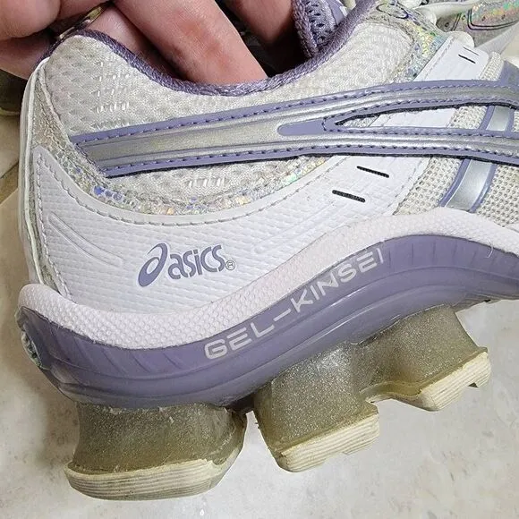 Asics Gel Kinsei OG Running Sneakers Ash Rock Purple White Iridescent Size 9.5